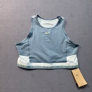 Nike Pro Dri-FIT Cropped Training Tank Top Women's Sz  L Blue Brand New